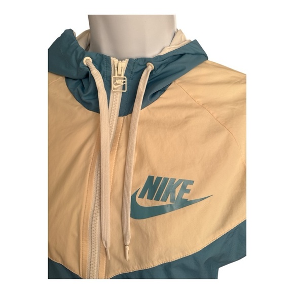 NIKE Women's Sportwear Windrunner Jacket Blue/Yellow/Cream‎ Full Zip Hoodie - Picture 4 of 12